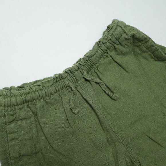 Old Navy Toddler Girls Olive Striped Linen Shorts Set Size 3T - Picture 3 of 7